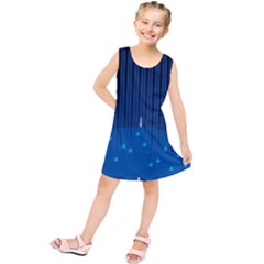 Rain Blue Sky Water Black Line Kids  Tunic Dress by Mariart