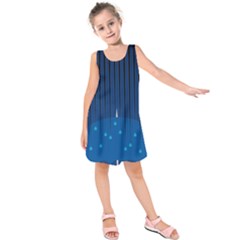 Rain Blue Sky Water Black Line Kids  Sleeveless Dress by Mariart