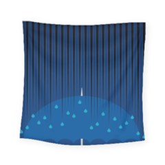 Rain Blue Sky Water Black Line Square Tapestry (small)