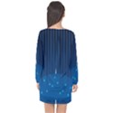 Rain Blue Sky Water Black Line Long Sleeve Chiffon Shift Dress  View2