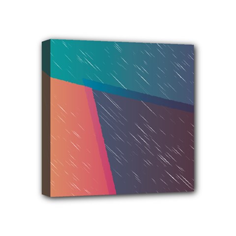 Modern Minimalist Abstract Colorful Vintage Adobe Illustrator Blue Red Orange Pink Purple Rainbow Mini Canvas 4  X 4  by Mariart