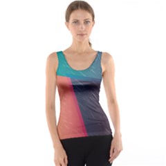 Modern Minimalist Abstract Colorful Vintage Adobe Illustrator Blue Red Orange Pink Purple Rainbow Tank Top by Mariart