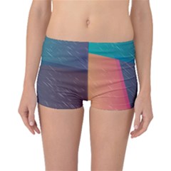 Modern Minimalist Abstract Colorful Vintage Adobe Illustrator Blue Red Orange Pink Purple Rainbow Boyleg Bikini Bottoms by Mariart