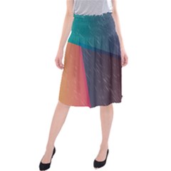 Modern Minimalist Abstract Colorful Vintage Adobe Illustrator Blue Red Orange Pink Purple Rainbow Midi Beach Skirt by Mariart