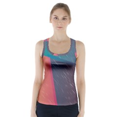 Modern Minimalist Abstract Colorful Vintage Adobe Illustrator Blue Red Orange Pink Purple Rainbow Racer Back Sports Top by Mariart