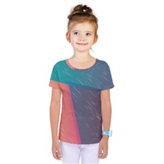 Modern Minimalist Abstract Colorful Vintage Adobe Illustrator Blue Red Orange Pink Purple Rainbow Kids  One Piece Tee