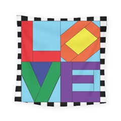 Rainbow Love Square Tapestry (small) by Mariart