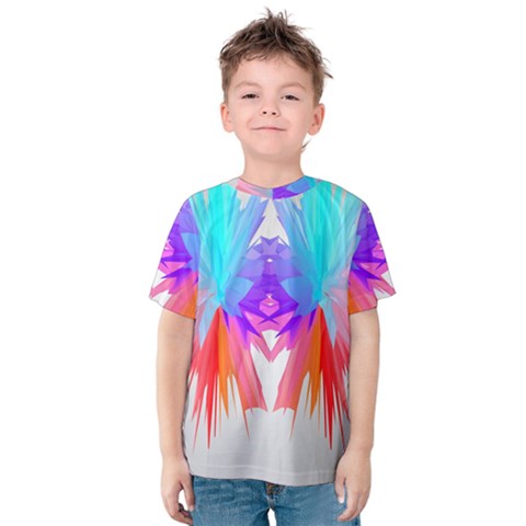 Poly Symmetry Spot Paint Rainbow Kids  Cotton Tee by Mariart