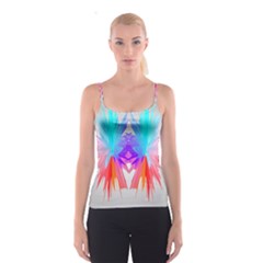 Poly Symmetry Spot Paint Rainbow Spaghetti Strap Top by Mariart