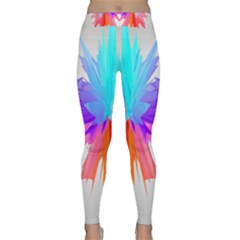 Poly Symmetry Spot Paint Rainbow Classic Yoga Leggings by Mariart