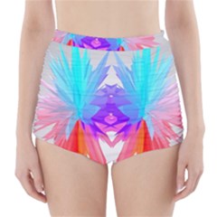 Poly Symmetry Spot Paint Rainbow High-waisted Bikini Bottoms by Mariart