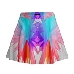 Poly Symmetry Spot Paint Rainbow Mini Flare Skirt by Mariart