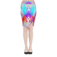 Poly Symmetry Spot Paint Rainbow Midi Wrap Pencil Skirt by Mariart