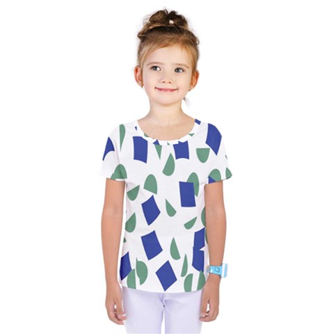 Scatter Geometric Brush Blue Gray Kids  One Piece Tee by Mariart