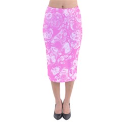 Colors Velvet Midi Pencil Skirt