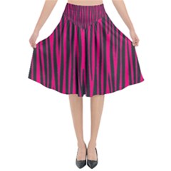 Pattern Flared Midi Skirt