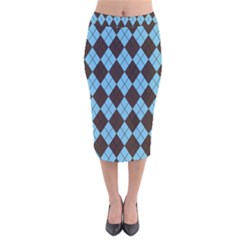 Pattern Velvet Midi Pencil Skirt