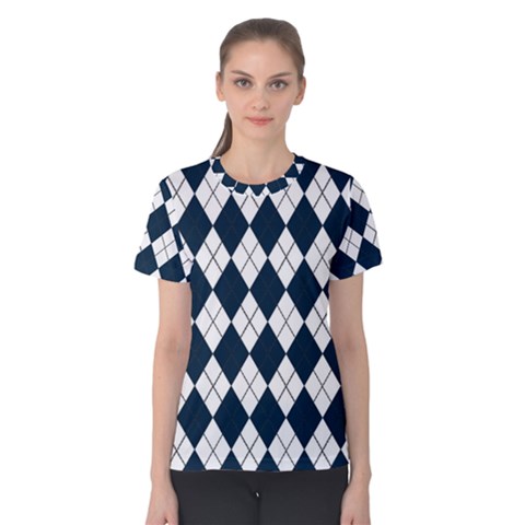 Plaid Pattern Women s Cotton Tee by Valentinaart