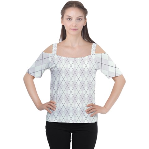 Plaid Pattern Women s Cutout Shoulder Tee by Valentinaart