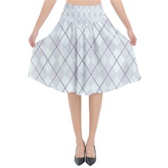 Plaid Pattern Flared Midi Skirt