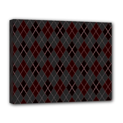 Plaid Pattern Canvas 14  X 11  by Valentinaart