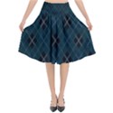 Plaid pattern Flared Midi Skirt View1