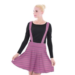 Lines Pattern Suspender Skater Skirt