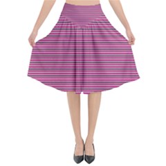 Lines Pattern Flared Midi Skirt