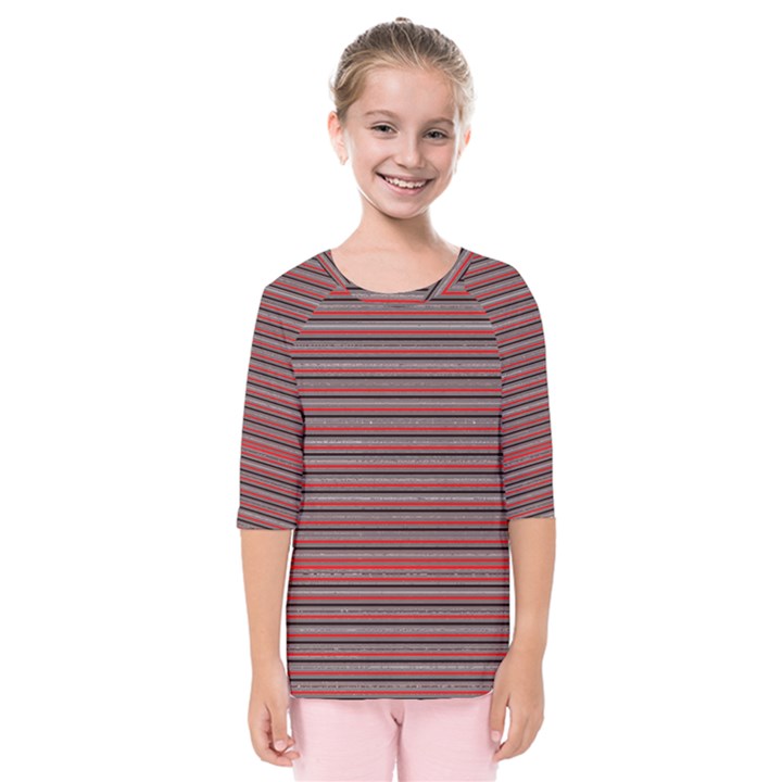 Lines pattern Kids  Quarter Sleeve Raglan Tee