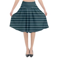 Lines Pattern Flared Midi Skirt