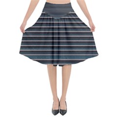 Lines Pattern Flared Midi Skirt