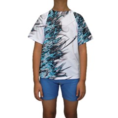 Fire Kids  Short Sleeve Swimwear by Valentinaart