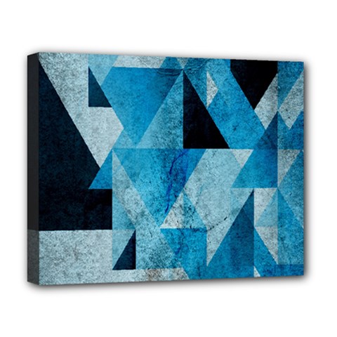 Plane And Solid Geometry Charming Plaid Triangle Blue Black Deluxe Canvas 20  X 16   by Mariart