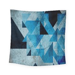 Plane And Solid Geometry Charming Plaid Triangle Blue Black Square Tapestry (small)