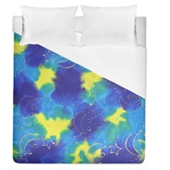 Mulberry Paper Gift Moon Star Duvet Cover (queen Size) by Mariart