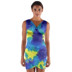 Mulberry Paper Gift Moon Star Wrap Front Bodycon Dress by Mariart