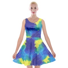 Mulberry Paper Gift Moon Star Velvet Skater Dress by Mariart