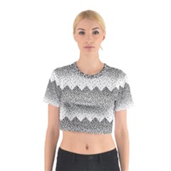 Original Plaid Chevron Wave Cotton Crop Top by Mariart