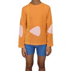 Screen Shot Circle Animations Orange White Line Color Kids  Long Sleeve Swimwear by Mariart