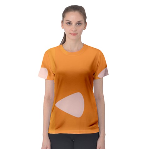 Screen Shot Circle Animations Orange White Line Color Women s Sport Mesh Tee by Mariart