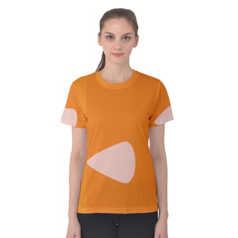 Screen Shot Circle Animations Orange White Line Color Women s Cotton Tee by Mariart