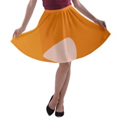 Screen Shot Circle Animations Orange White Line Color A-line Skater Skirt by Mariart