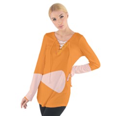 Screen Shot Circle Animations Orange White Line Color Women s Tie Up Tee by Mariart