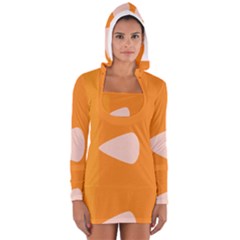 Screen Shot Circle Animations Orange White Line Color Women s Long Sleeve Hooded T-shirt by Mariart