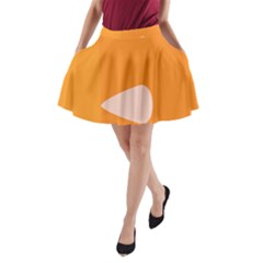 Screen Shot Circle Animations Orange White Line Color A-line Pocket Skirt by Mariart