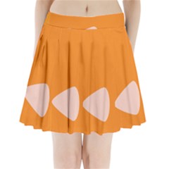 Screen Shot Circle Animations Orange White Line Color Pleated Mini Skirt by Mariart