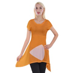 Screen Shot Circle Animations Orange White Line Color Short Sleeve Side Drop Tunic by Mariart