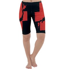 Sign Health Red Black Cropped Leggings  by Mariart