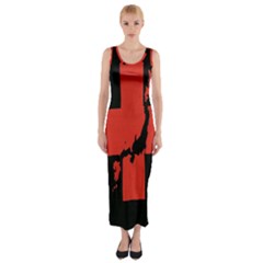 Sign Health Red Black Fitted Maxi Dress by Mariart