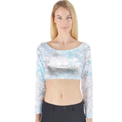 Sign Flower Floral Transparent Long Sleeve Crop Top by Mariart